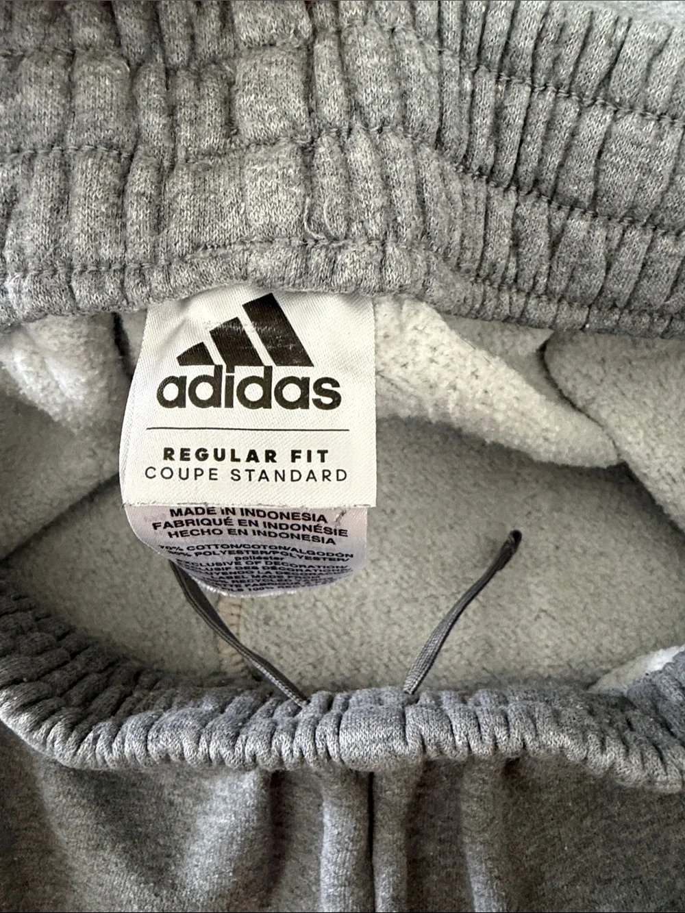 adidas Kids Light Gray Fleece Joggers. Boys size large 14